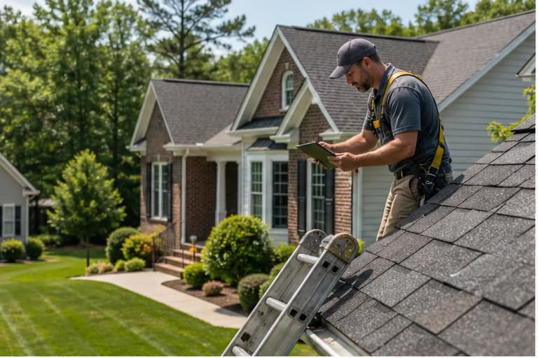 Kaliber Roofing inspection on a clean Clover SC roof