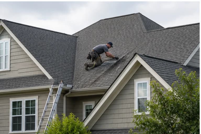 Kaliber Roofing inspection on a clean Huntersville NC roof
