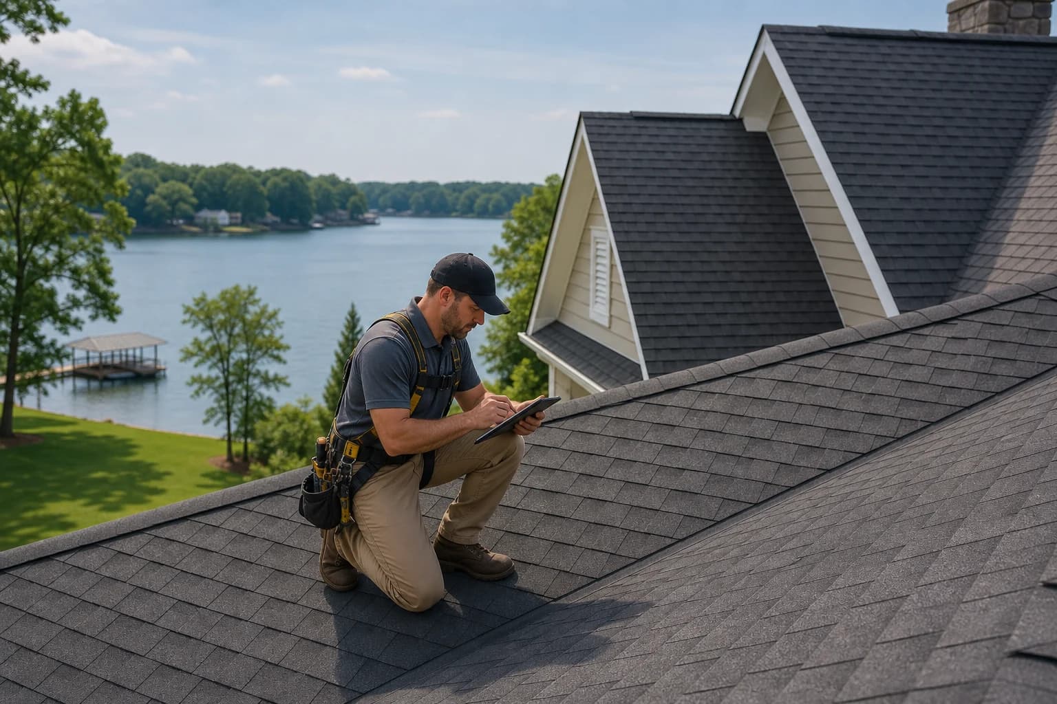 Kaliber Roofing inspection on a clean Lake Wylie SC roof