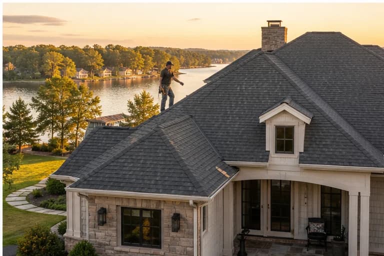 Kaliber Roofing inspection on a clean Mooresville NC roof
