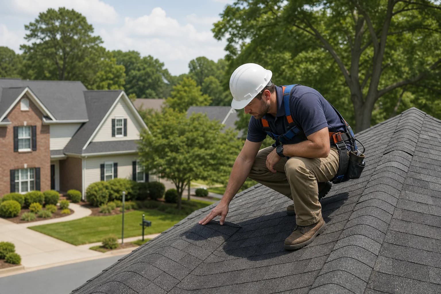Kaliber Roofing inspection on a clean Pineville NC roof