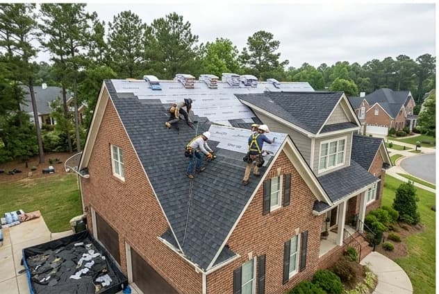 Kaliber Roofing inspection on a clean Stallings NC roof