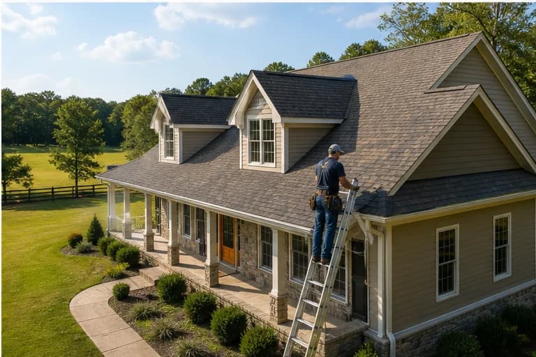 Kaliber Roofing inspection on a clean Unionville NC roof