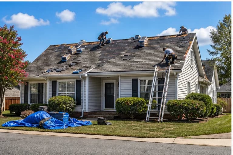 Kaliber Roofing inspection on a clean Wingate NC roof