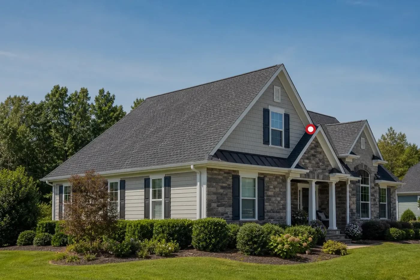 Indian Trail NC shingle roof with a marked area where a nail pop can lift a shingle