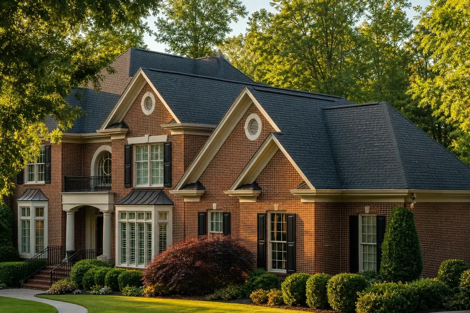 Distinct clean residential roof on a Charlotte NC home