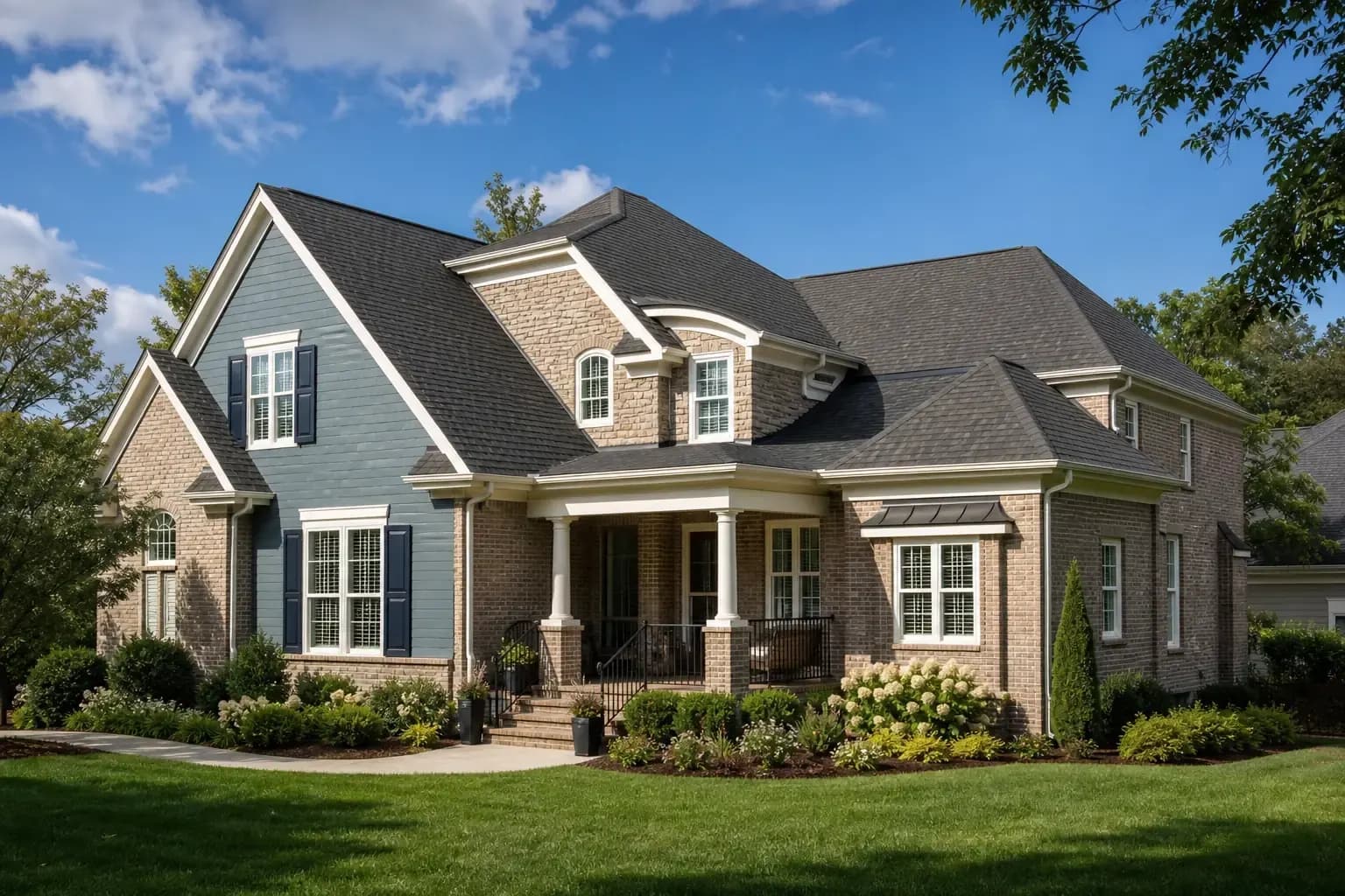 Distinct clean residential roof on a Concord NC home