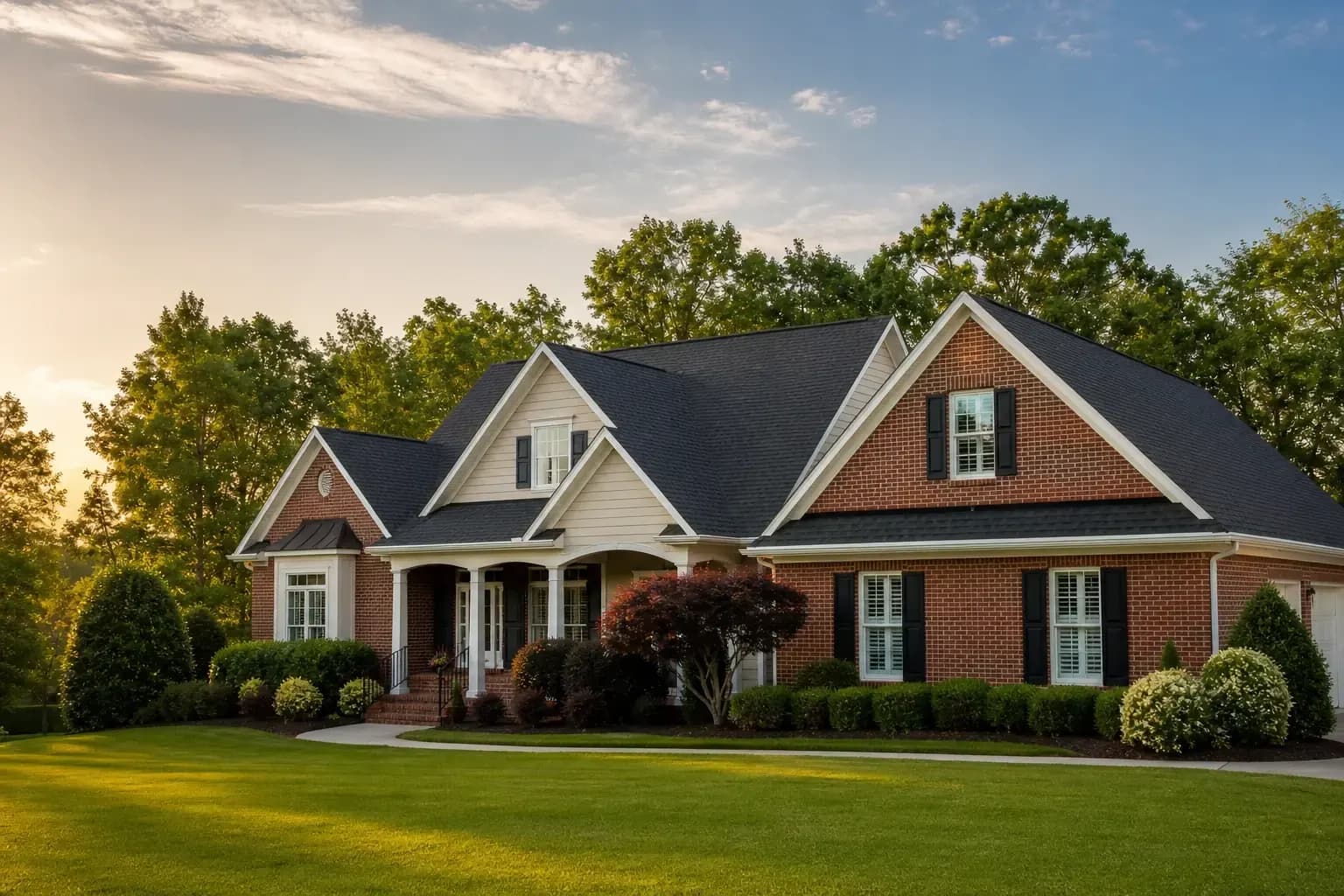 Distinct clean residential roof on a Monroe NC home