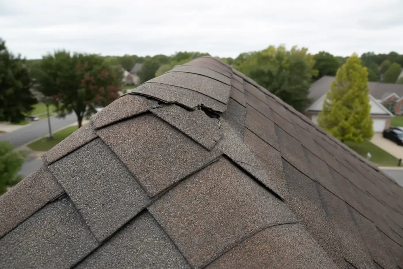 Are My Ridge Cap Shingles Damaged in Charlotte NC? - Kaliber Roofing Charlotte NC